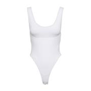 Blanc Bodysuit - Hoge Beenuitsnijding Alaïa , White , Dames