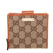 Pre-owned Canvas wallets Gucci Vintage , Beige , Dames