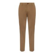 Stretch katoen/Tencel broek Boggi Milano , Brown , Heren