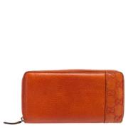 Pre-owned Leather wallets Gucci Vintage , Orange , Dames