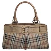 Pre-owned Leather totes Burberry Vintage , Beige , Dames