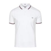Polo T-shirt met contrasterende bies Fay , White , Heren