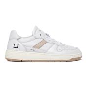 Witte Leren Sneakers met Geperforeerde Neus D.a.t.e. , White , Dames