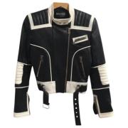 Pre-owned Leather outerwear Balmain Pre-owned , Black , Dames