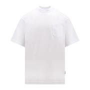 Katoenen T-Shirt met Rits Sacai , White , Heren