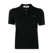 Klassieke Kraag Polo T-Shirt met Zwarte Hart Comme des Garçons Play , ...
