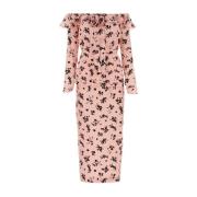 Zijden print jurk Alessandra Rich , Pink , Dames