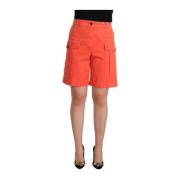 Stijlvolle Oranje Dames Shorts Peserico , Orange , Dames