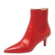 Pre-owned Leather boots Gianvito Rossi Pre-owned , Red , Dames