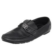 Pre-owned Leather flats Versace Pre-owned , Black , Dames