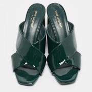 Pre-owned Leather sandals Yves Saint Laurent Vintage , Green , Dames
