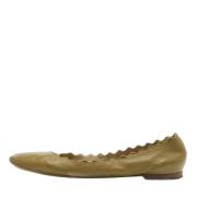 Pre-owned Leather flats Chloé Pre-owned , Green , Dames