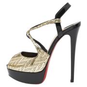 Pre-owned Leather sandals Christian Louboutin Pre-owned , Black , Dame...