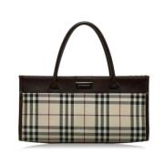 Pre-owned Leather handbags Burberry Vintage , Brown , Dames