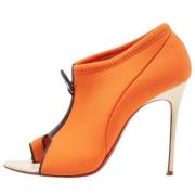 Pre-owned Fabric heels Christian Louboutin Pre-owned , Orange , Dames