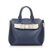 Pre-owned Leather handbags Burberry Vintage , Blue , Dames