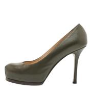 Pre-owned Leather heels Yves Saint Laurent Vintage , Green , Dames