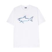 Katoenen T-shirt, 100% Katoen, Gemaakt in Tunesië Paul & Shark , White...