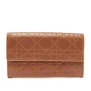 Pre-owned Leather wallets Dior Vintage , Brown , Dames