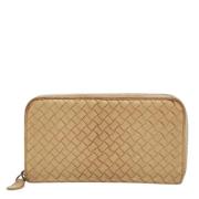 Pre-owned Leather wallets Bottega Veneta Vintage , Beige , Dames