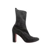 Pre-owned Suede boots Christian Louboutin Pre-owned , Black , Dames