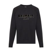 Sweatshirt met logo Balmain , Black , Heren