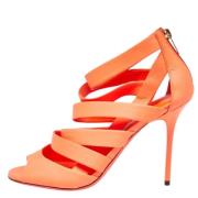 Pre-owned Leather sandals Jimmy Choo Pre-owned , Orange , Dames