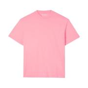 Roze katoenen T-shirt met opstrijklogo Sunnei , Pink , Heren