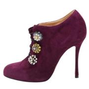 Pre-owned Suede boots Christian Louboutin Pre-owned , Purple , Dames
