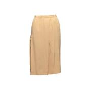 Pre-owned Silk bottoms Chanel Vintage , Beige , Dames