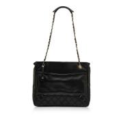 Pre-owned Leather totes Chanel Vintage , Black , Dames