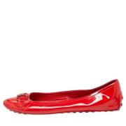 Pre-owned Leather flats Louis Vuitton Vintage , Red , Dames