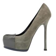 Pre-owned Suede heels Yves Saint Laurent Vintage , Gray , Dames