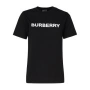 Zwarte T-shirts en Polos met 98% Katoen Burberry , Black , Dames