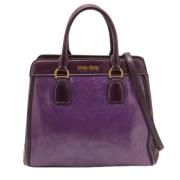 Pre-owned Leather totes Miu Miu Pre-owned , Purple , Dames