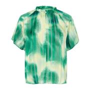 Groene Art Splash Vrouwelijke Blouse InWear , Green , Dames