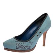 Pre-owned Suede heels Gucci Vintage , Blue , Dames