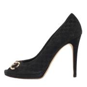 Pre-owned Suede heels Gucci Vintage , Black , Dames