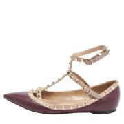 Pre-owned Leather flats Valentino Vintage , Red , Dames