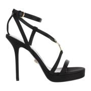 High Heel Sandals Versace , Black , Dames