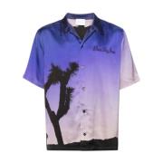 Paarse Palmboomprint Shirt Blue Sky Inn , Purple , Heren