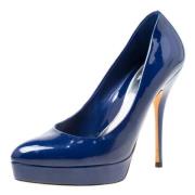 Pre-owned Leather heels Gucci Vintage , Blue , Dames