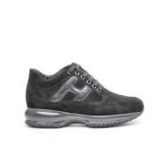 Interactieve Sneakers in Zwart Suède Hogan , Black , Dames