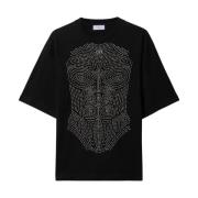 Zwarte Skate Body Stitch T-shirt Off White , Black , Heren