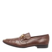 Pre-owned Leather flats Salvatore Ferragamo Pre-owned , Brown , Dames