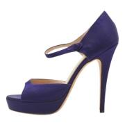 Pre-owned Satin heels Yves Saint Laurent Vintage , Blue , Dames