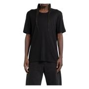 Zwart Rib U-Hals T-Shirt Lemaire , Black , Heren