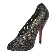 Pre-owned Leather heels Christian Louboutin Pre-owned , Black , Dames