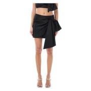 Zwarte Taffeta Minirok Msgm , Black , Dames