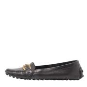 Pre-owned Leather flats Louis Vuitton Vintage , Black , Dames